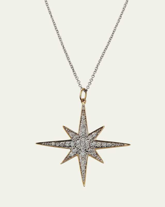 14k Diamond Starburst Pendant Necklace